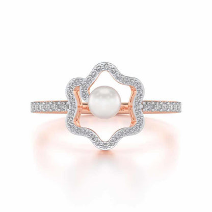 Little Shine Silver Pearl Ring - Rose Gold - Image 4