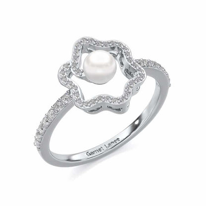 Little Shine Silver Pearl Ring - White Gold - Image 1