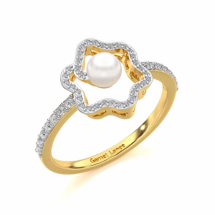 Little Shine Silver Pearl Ring - Yellow Gold - Image 1