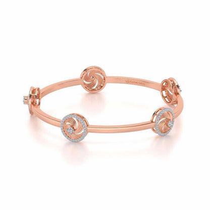 Little Swirls Silver Bangles - Rose Gold - Image 2