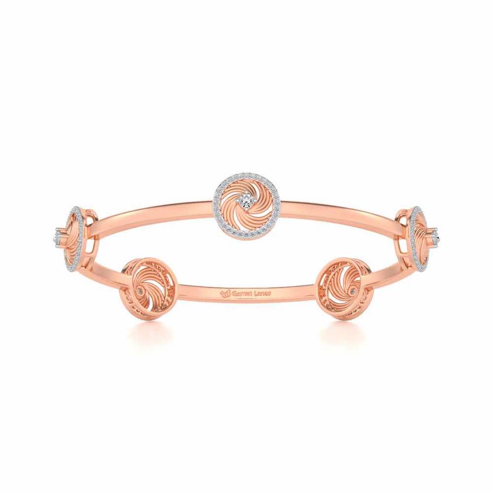 Little Swirls Silver Bangles - Rose Gold - Image 4