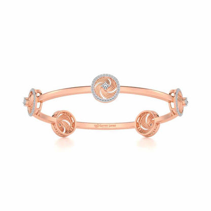 Little Swirls Silver Bangles - Rose Gold - Image 4