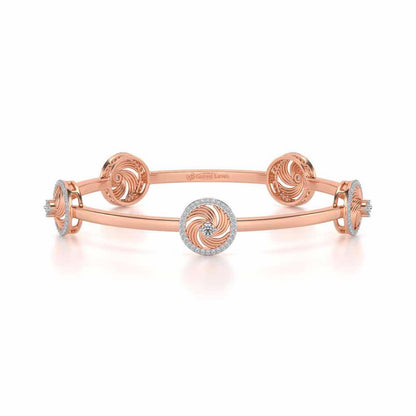 Little Swirls Silver Bangles - Rose Gold - Image 5
