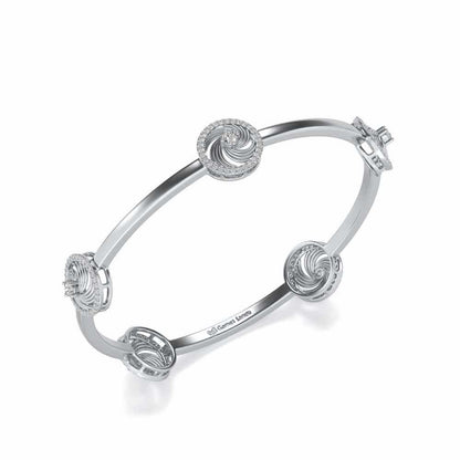 Little Swirls Silver Bangles - White Gold - Image 1