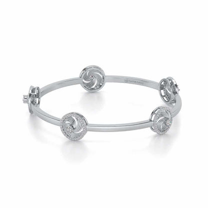 Little Swirls Silver Bangles - White Gold - Image 2