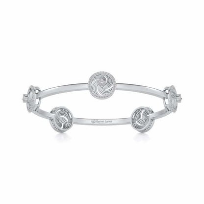 Little Swirls Silver Bangles - White Gold - Image 4