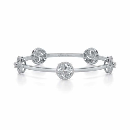 Little Swirls Silver Bangles - White Gold - Image 5