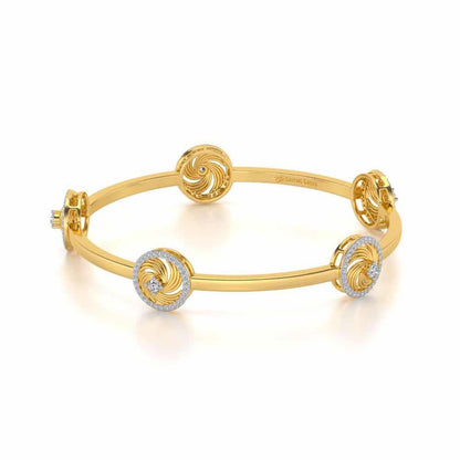 Little Swirls Silver Bangles - Yellow Gold - Image 2