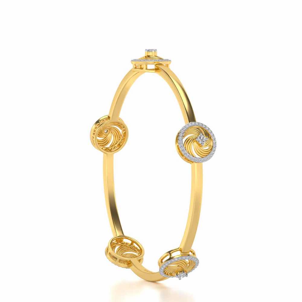 Little Swirls Silver Bangles - Yellow Gold - Image 3