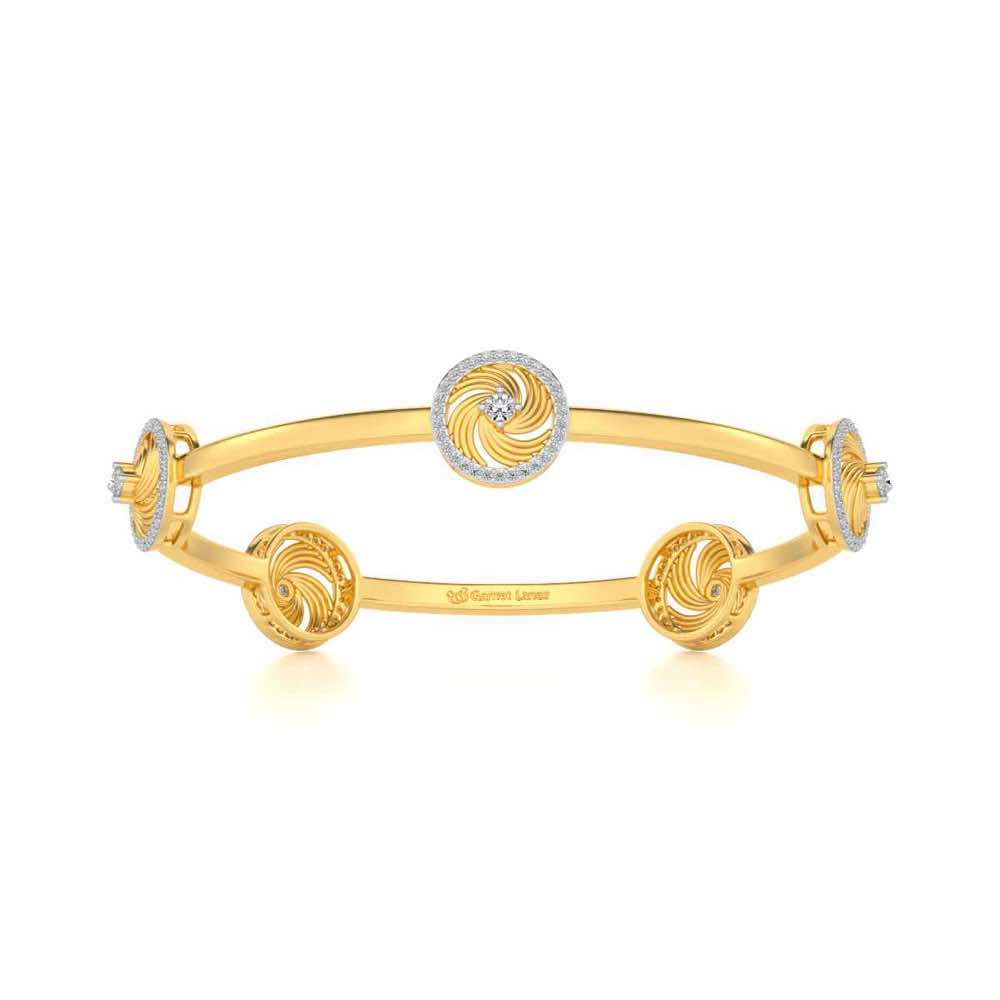 Little Swirls Silver Bangles - Yellow Gold - Image 4
