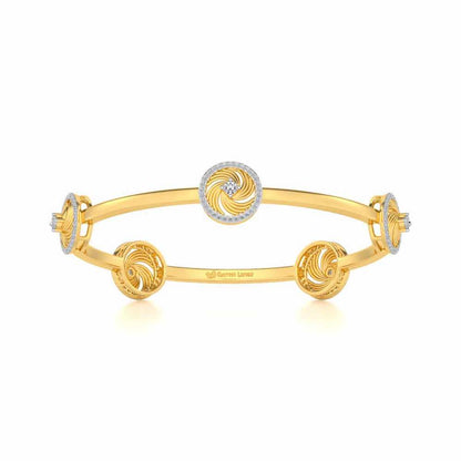 Little Swirls Silver Bangles - Yellow Gold - Image 4