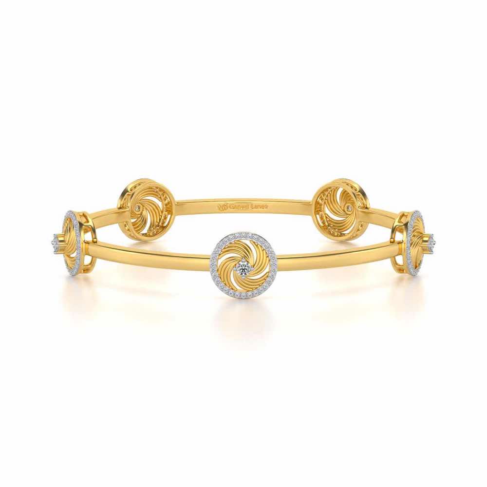 Little Swirls Silver Bangles - Yellow Gold - Image 5