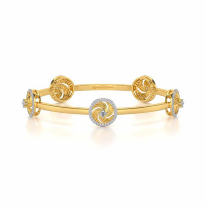 Little Swirls Silver Bangles - Yellow Gold - Image 5