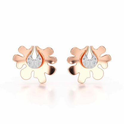 Little Wonder Silver Stud Earrings - Rose Gold - Image 1