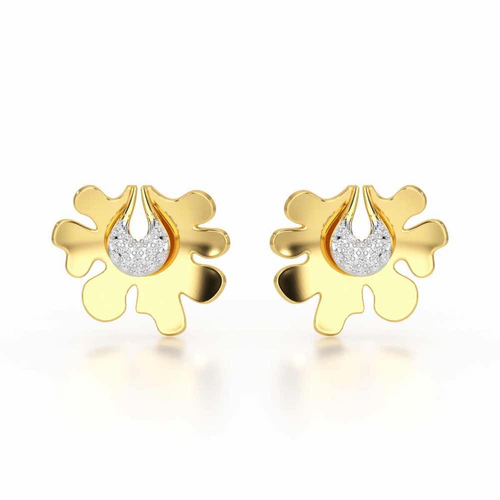 Little Wonder Silver Stud Earrings - Yellow Gold - Image 1