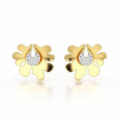 Little Wonder Silver Stud Earrings - Yellow Gold - Image 1