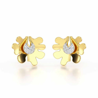 Little Wonder Silver Stud Earrings - Yellow Gold - Image 2