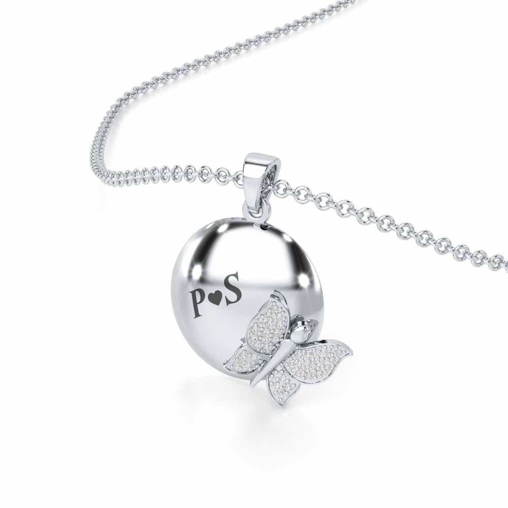 Live Forever Silver Pendant - White Gold - Image 2