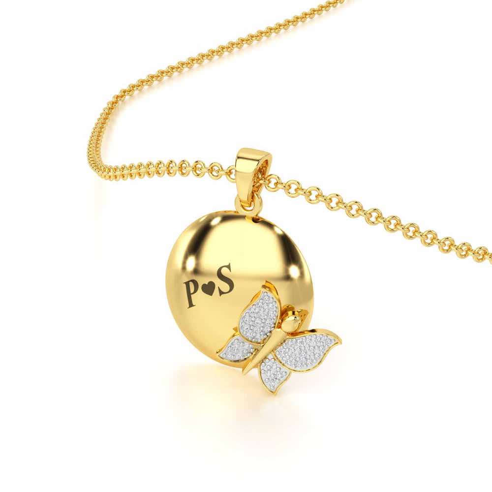 Live Forever Silver Pendant - Yellow Gold - Image 2