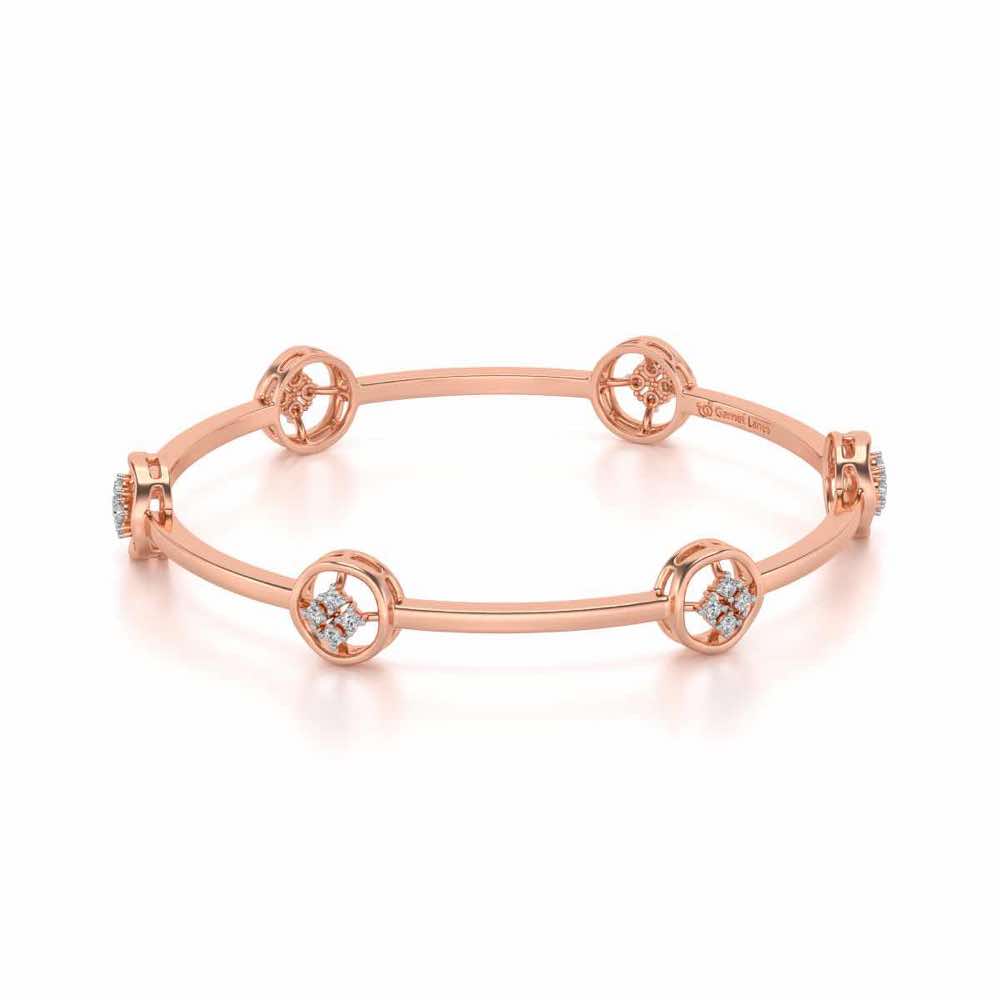 Live Shine Silver Bangles - Rose Gold - Image 2
