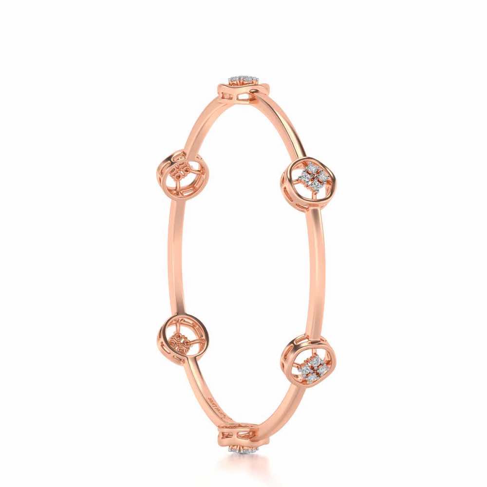 Live Shine Silver Bangles - Rose Gold - Image 3