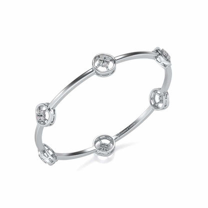 Live Shine Silver Bangles - White Gold - Image 1