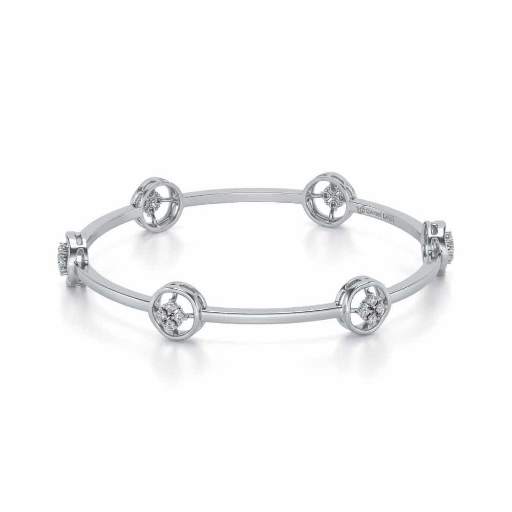 Live Shine Silver Bangles - White Gold - Image 2