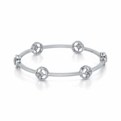 Live Shine Silver Bangles - White Gold - Image 2