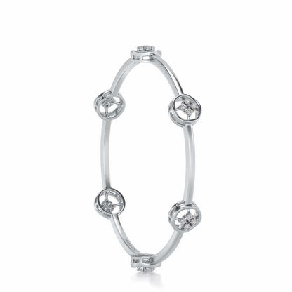Live Shine Silver Bangles - White Gold - Image 3