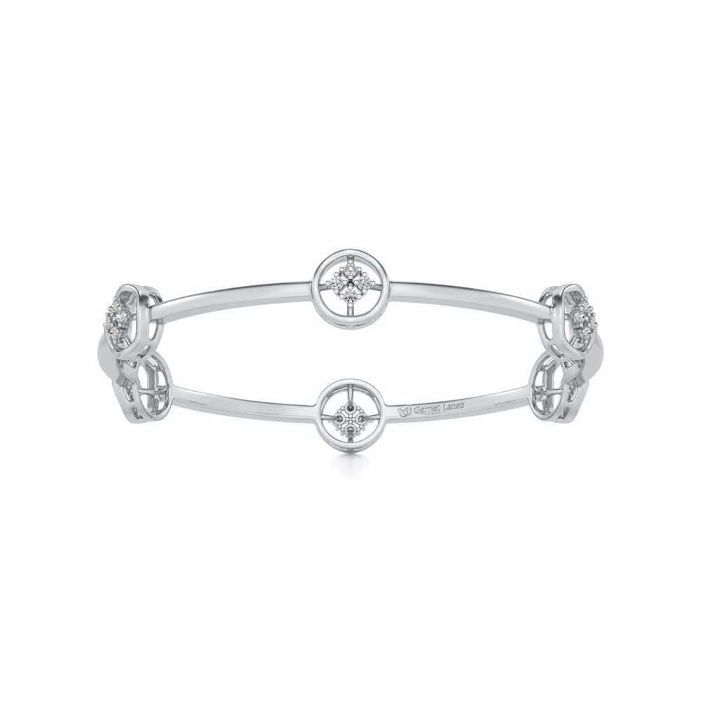 Live Shine Silver Bangles - White Gold - Image 4