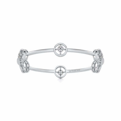 Live Shine Silver Bangles - White Gold - Image 4