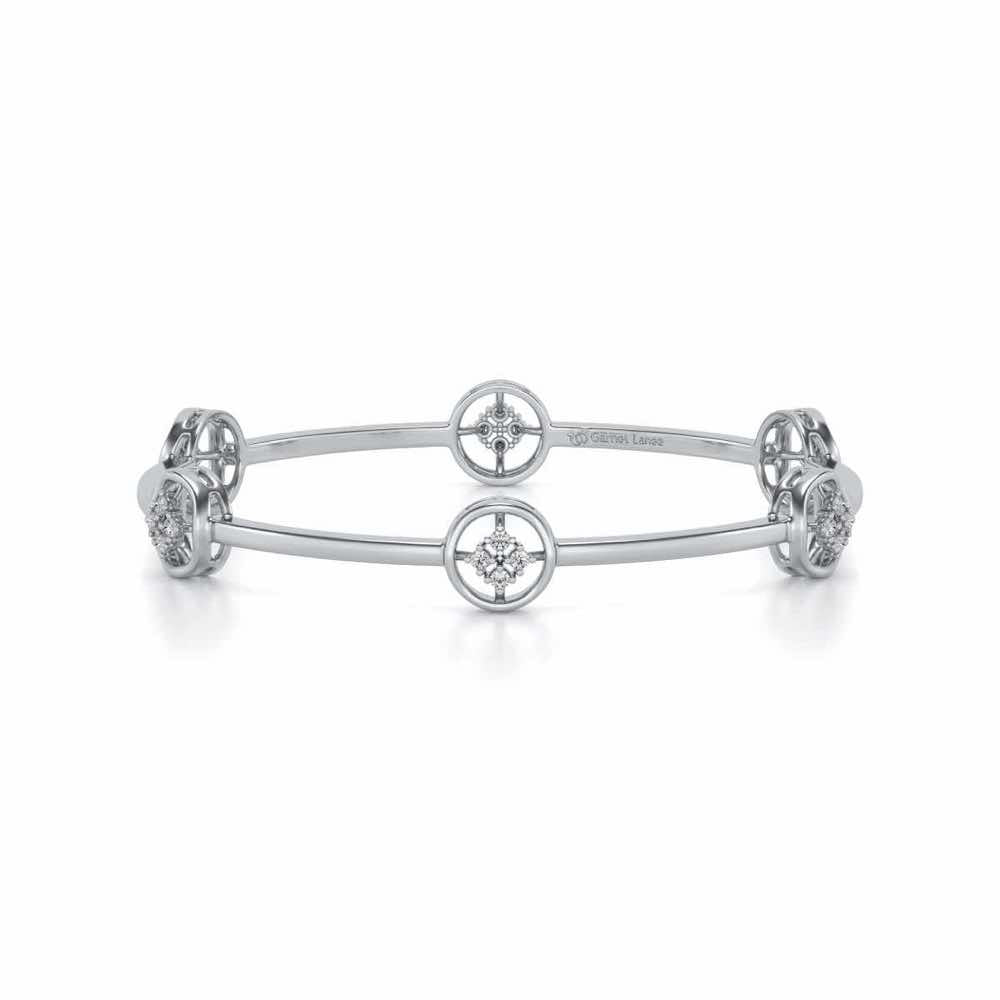 Live Shine Silver Bangles - White Gold - Image 5