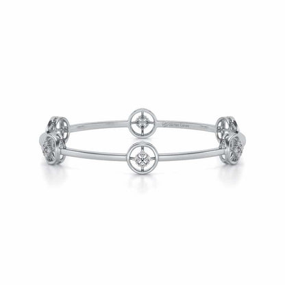 Live Shine Silver Bangles - White Gold - Image 5