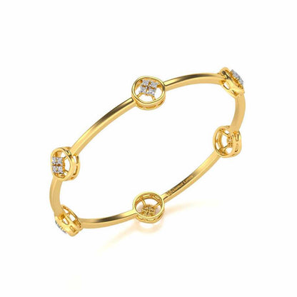 Live Shine Silver Bangles - Yellow Gold - Image 1