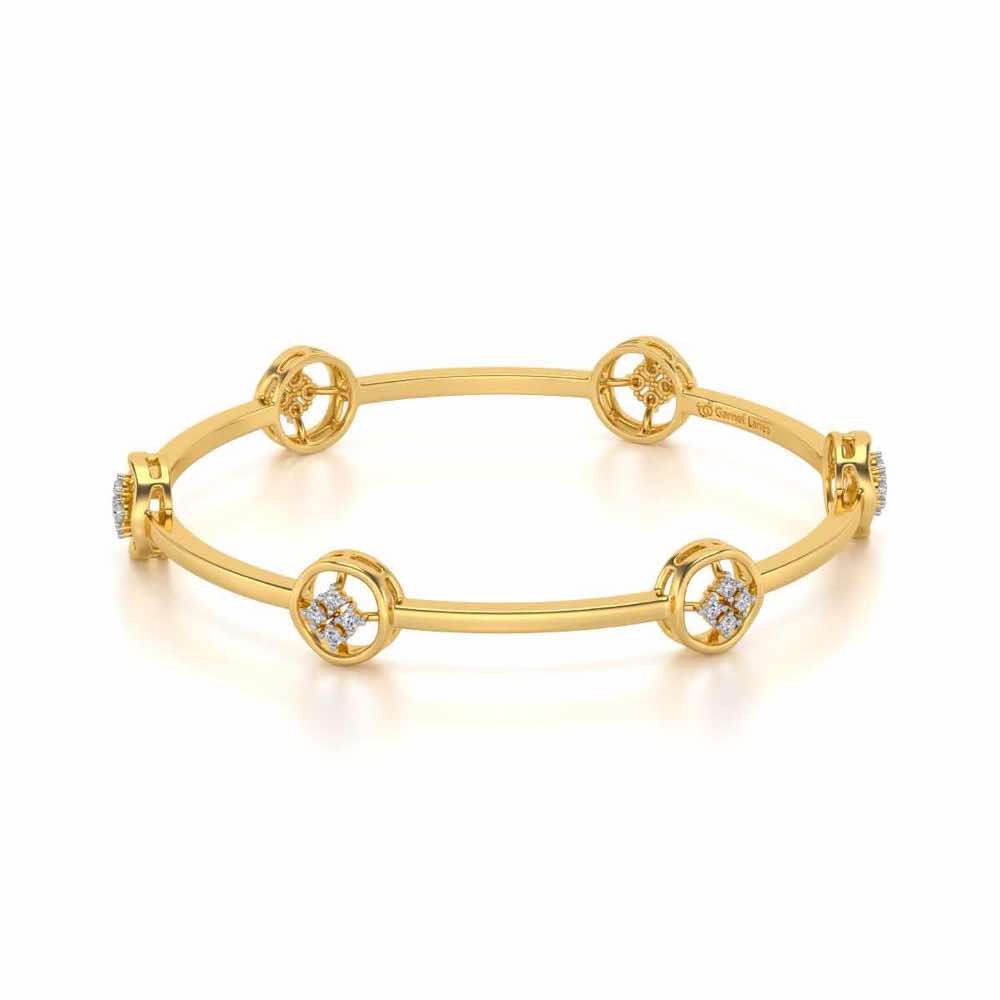 Live Shine Silver Bangles - Yellow Gold - Image 2
