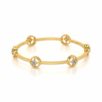 Live Shine Silver Bangles - Yellow Gold - Image 2