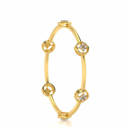 Live Shine Silver Bangles - Yellow Gold - Image 3