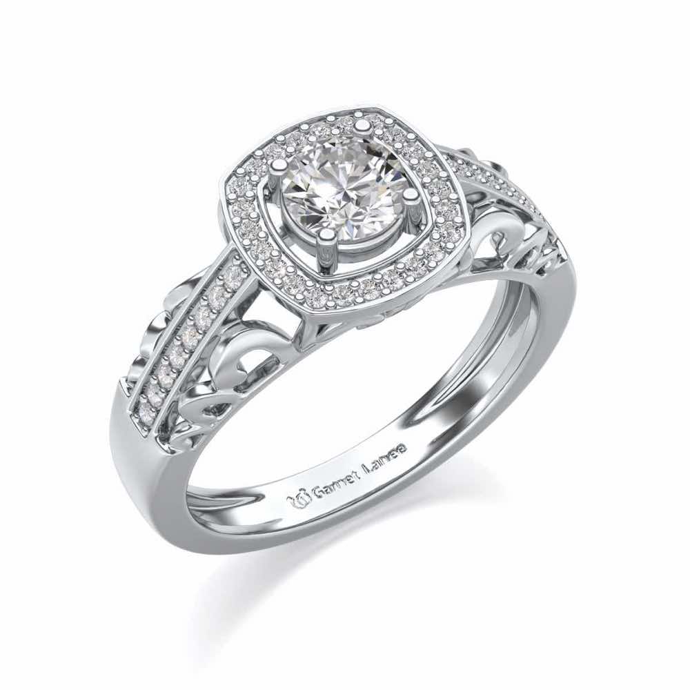 Lively Glow Solitaire Silver Ring - White Gold - Image 1