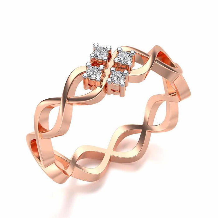 Locked DNA Silver Ring - Rose Gold - Image 1