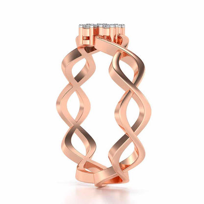 Locked DNA Silver Ring - Rose Gold - Image 3