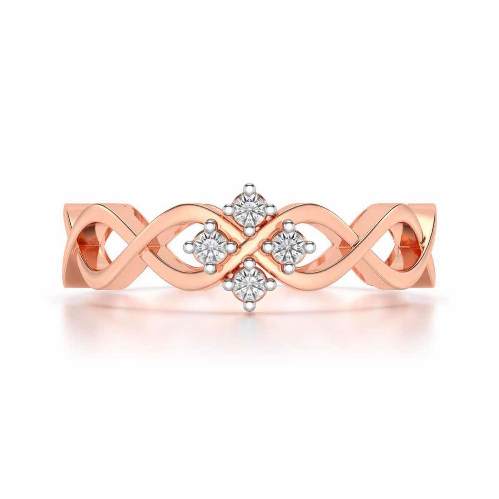 Locked DNA Silver Ring - Rose Gold - Image 4