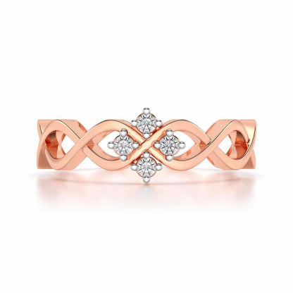 Locked DNA Silver Ring - Rose Gold - Image 4