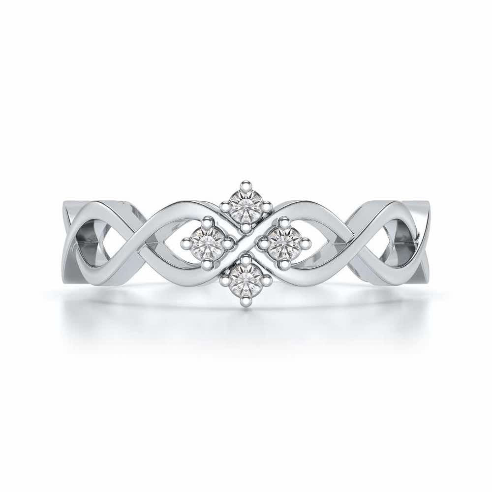 Locked DNA Silver Ring - White Gold - Image 4
