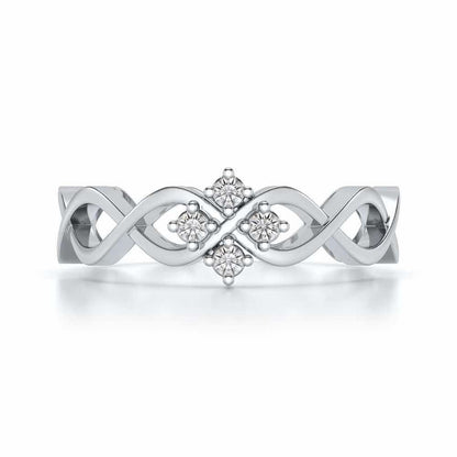 Locked DNA Silver Ring - White Gold - Image 4