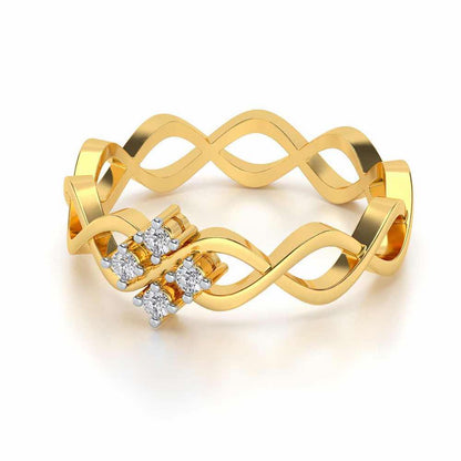 Locked DNA Silver Ring - Yellow Gold - Image 2