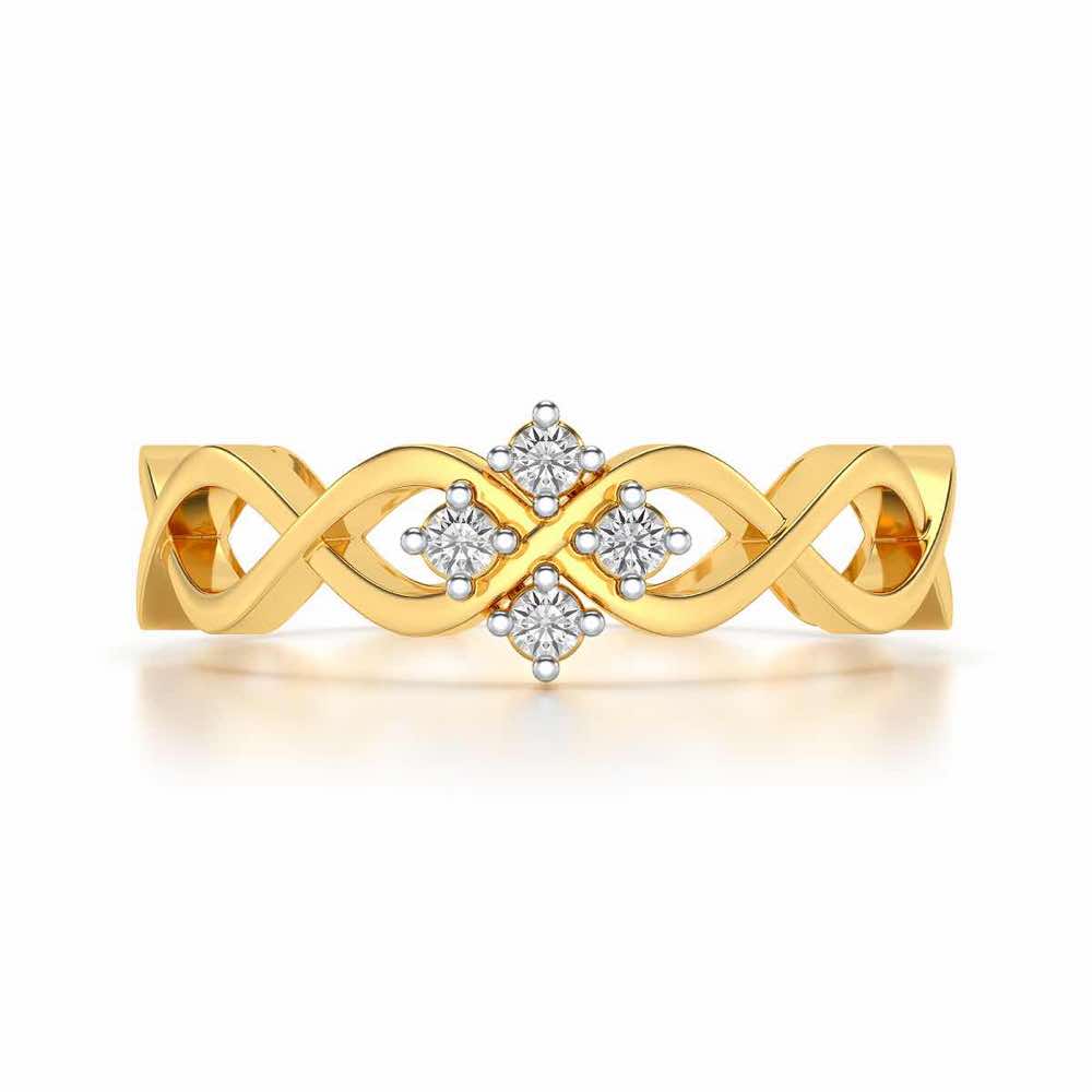 Locked DNA Silver Ring - Yellow Gold - Image 4
