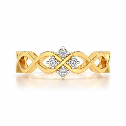 Locked DNA Silver Ring - Yellow Gold - Image 4