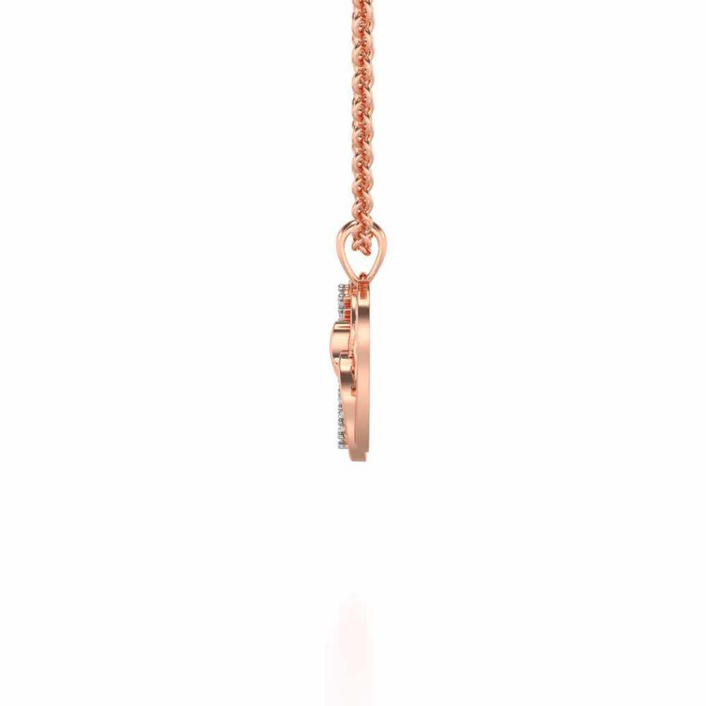 Locked Heart Silver Pendant - Rose Gold - Image 3