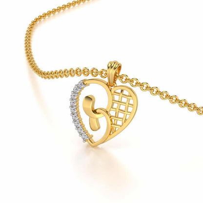 Locked Heart Silver Pendant - Yellow Gold - Image 2