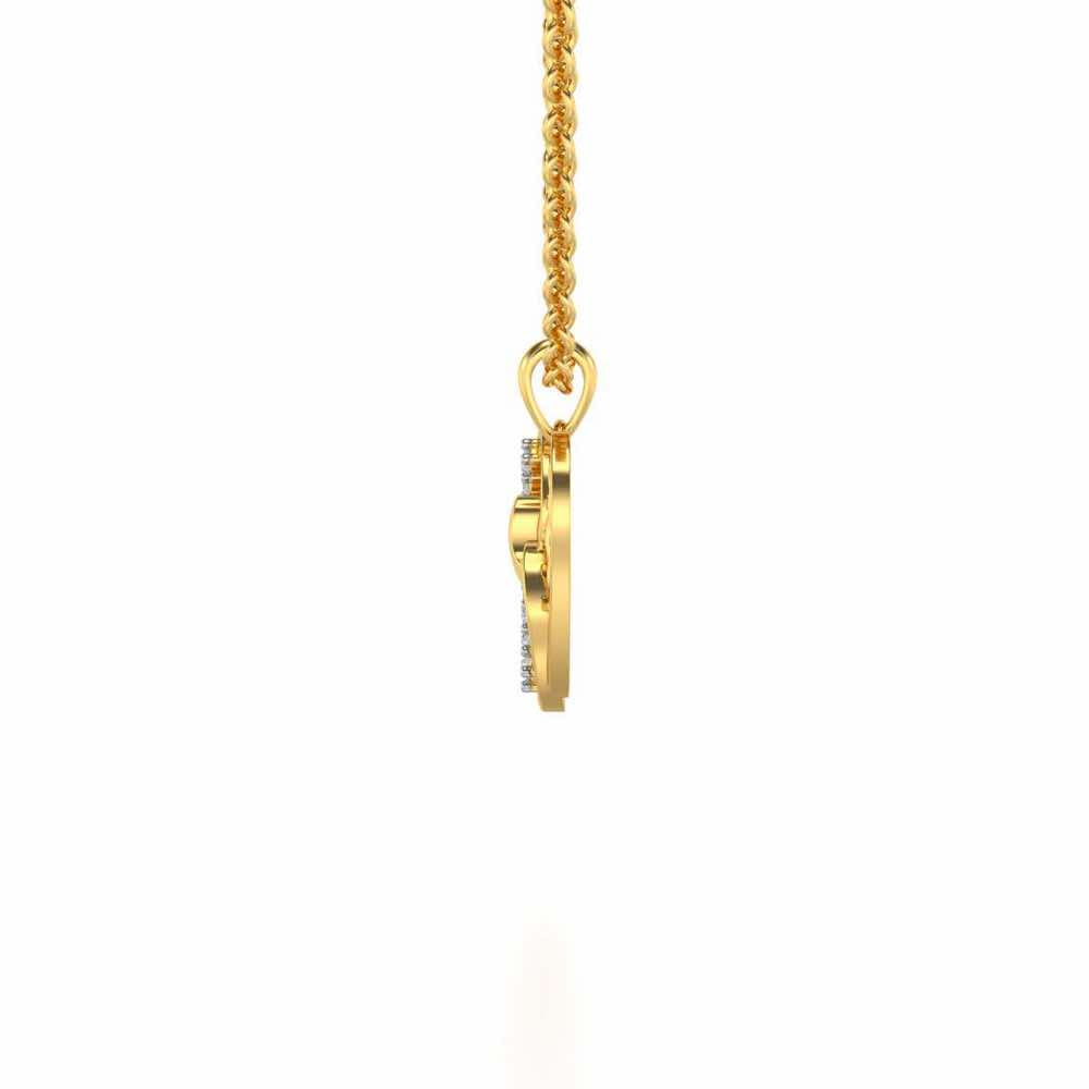 Locked Heart Silver Pendant - Yellow Gold - Image 3